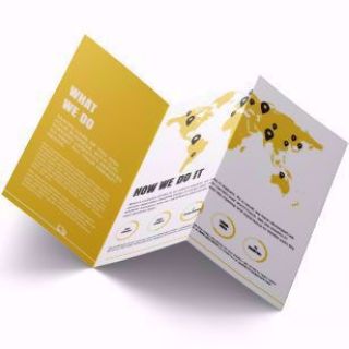 8.5 inch x 11 inch full color, custom wholesale brochures on notepads and textbooks