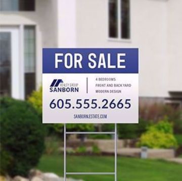 wholesale large 22x28 inch yard sign with h-frame wholesale 22x28 inch for sale yard sign with h-frame on lawn
