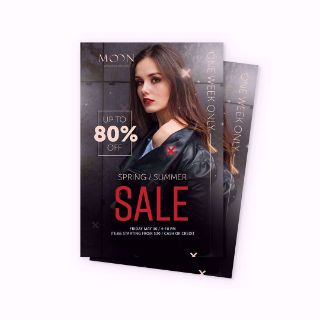 5.5in by 8.5 wholesale large flyers with woman