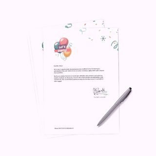 8.5" x 11" professional wholesale letterhead with pen